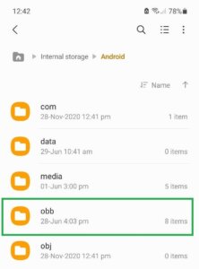 Then you need to go into File – Android- obb – com.tancent.ig folder and select the “11460.com.tencent.ig.obb” file and share on your Android device from your friend's phone