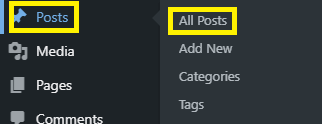 Go into the “all posts”, Select “all posts”