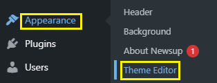 click on “Appearance” then go into the “Theme Editor”