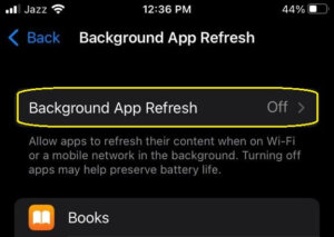 Turn off all background apps