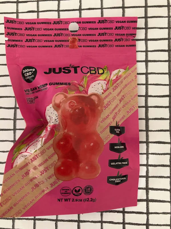 JustCBD Vegan Dragon Fruit Gummies – 300mg