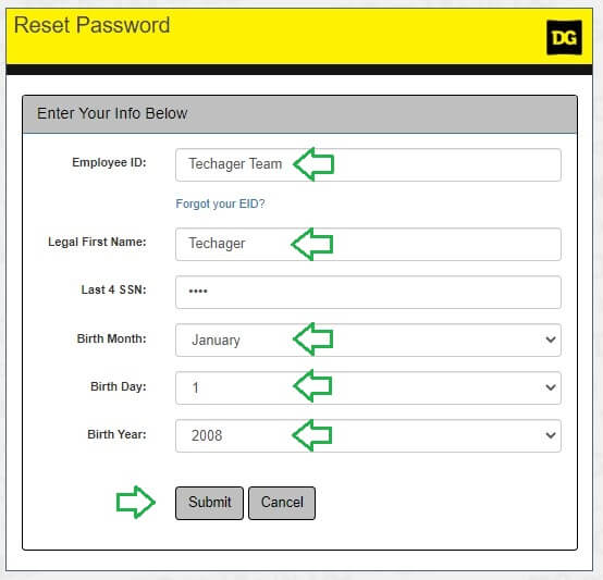 How to Reset Dgme Employee Password