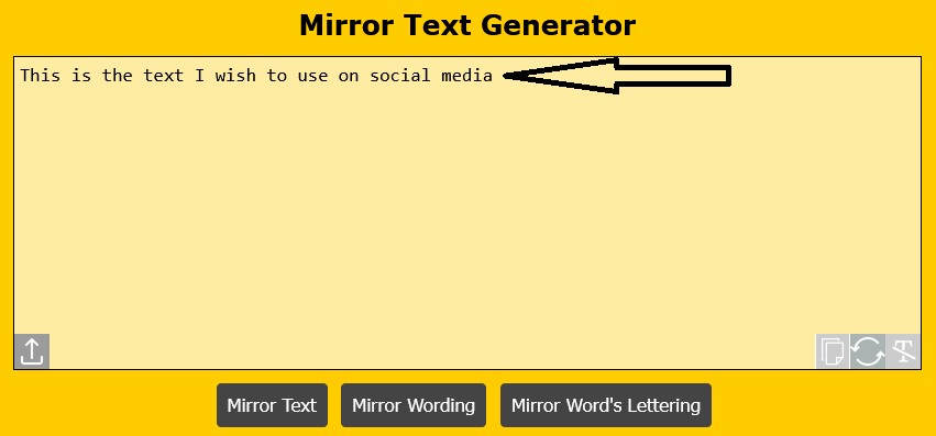 Type The Text You Want to Mirror