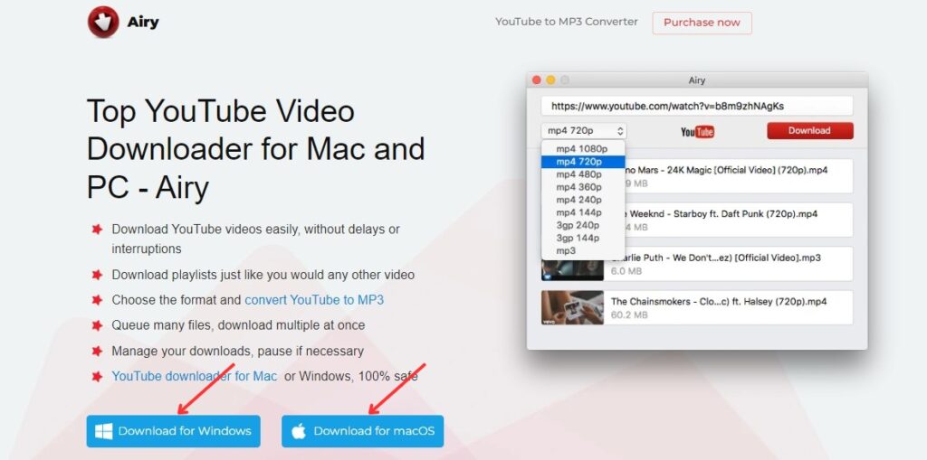 Airy Pure YouTube Videos Downloader For Mac and PC