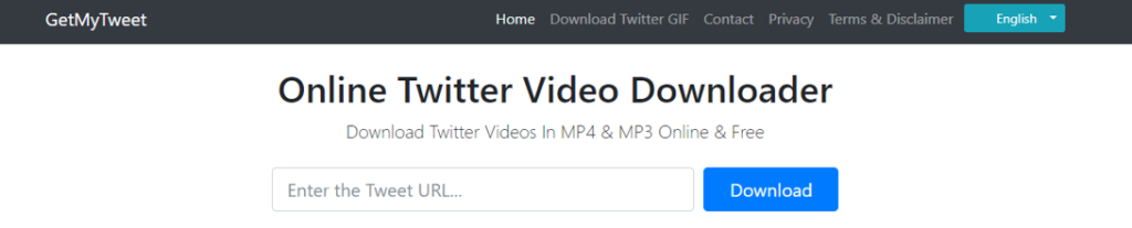 GetMyTweet Download Twitter Videos in MP4 & MP3